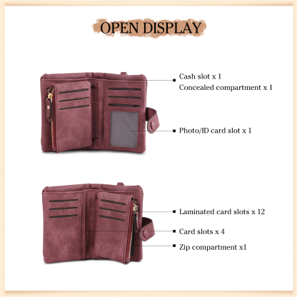 4 Names - Personalized Women's Wallet Customized 4 Names Hand in Hand Folding Women's Wallet Gift for Nan