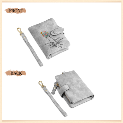 7 Names - Personalized Women's Wallet Customized 7 Names Hand in Hand Folding Women's Wallet Gift for Nan