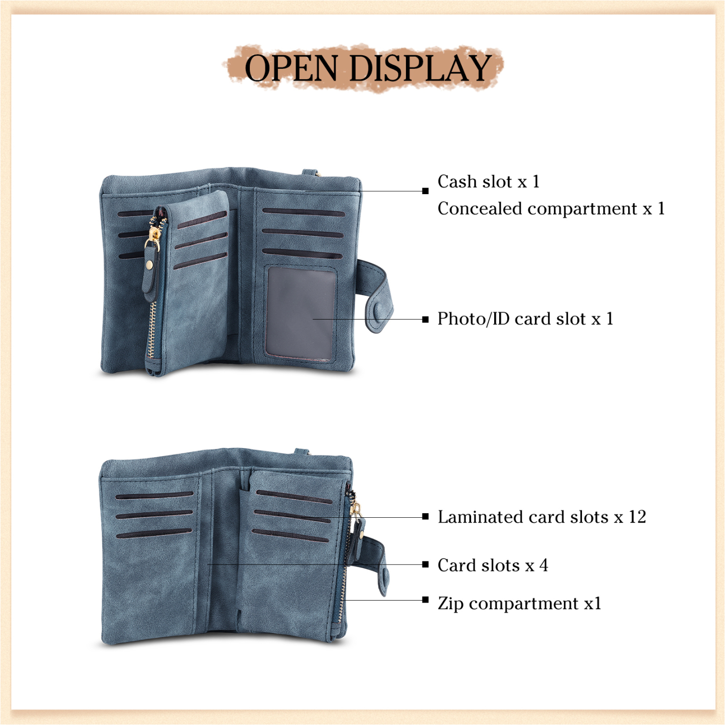 4 Names - Personalized Women's Wallet Customized 4 Names Hand in Hand Folding Women's Wallet Gift for Nan