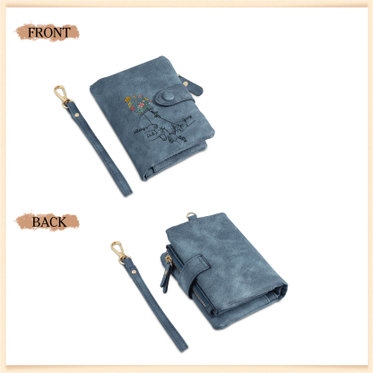 5 Names - Personalized Women's Wallet Customized 5 Names Hand in Hand Folding Women's Wallet Gift for Nan