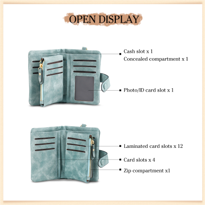 4 Names - Personalized Women's Wallet Customized 4 Names Hand in Hand Folding Women's Wallet Gift for Nan