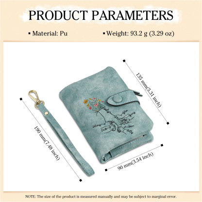 7 Names - Personalized Women's Wallet Customized 7 Names Hand in Hand Folding Women's Wallet Gift for Nan