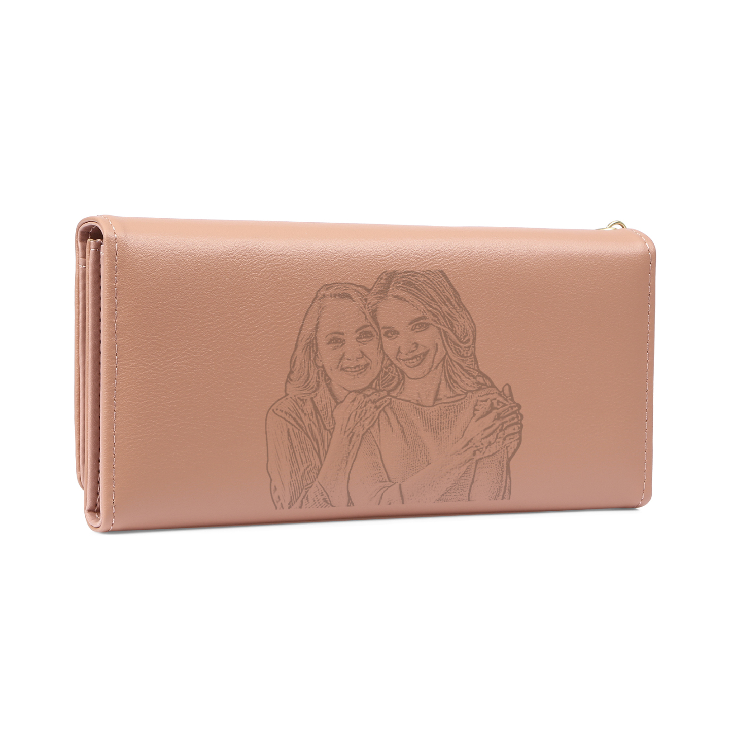 Personalized Women's Wallet Custom Photo and Lettering Blue/Pink Leather Wallet for Grandma | Jessmade
