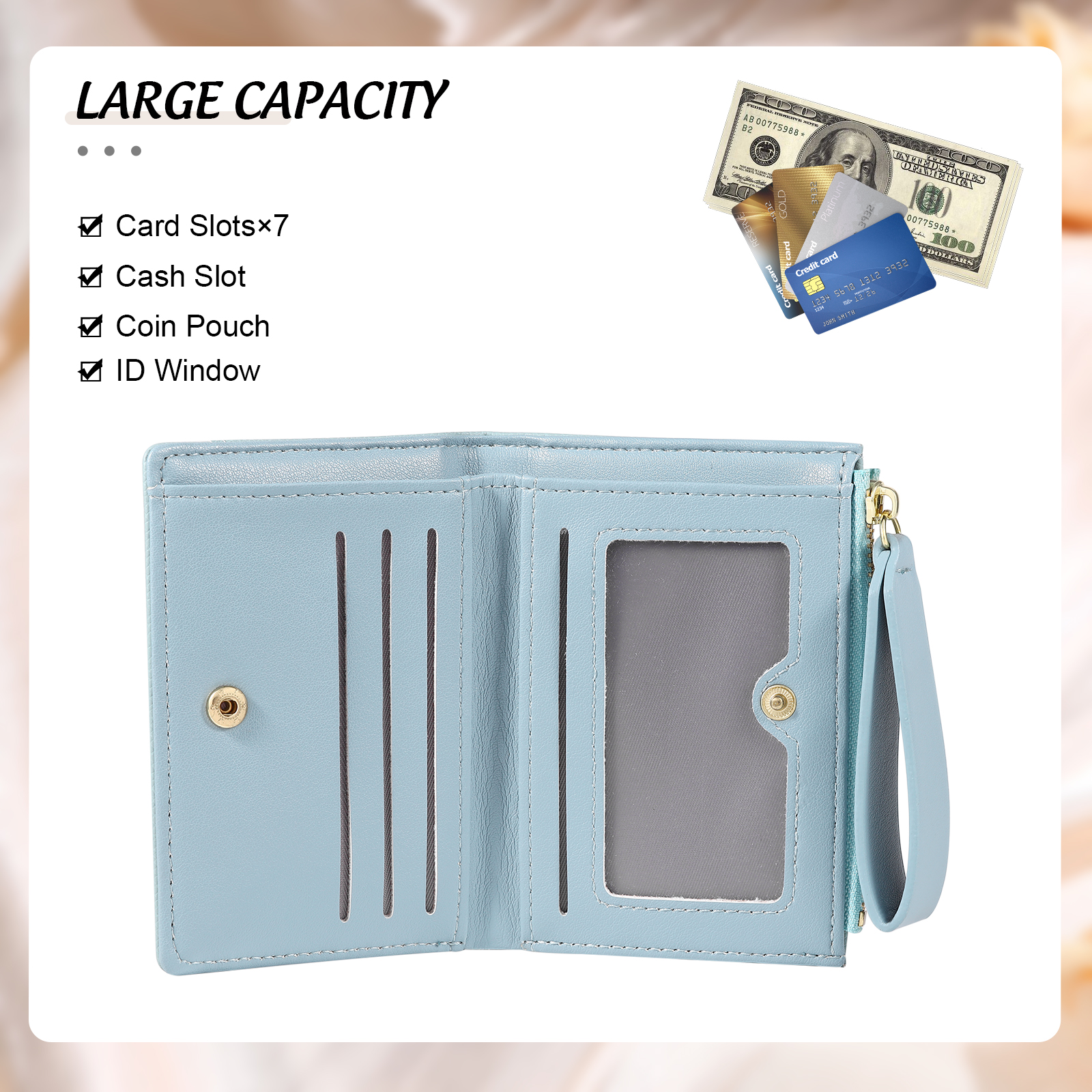 Personalized Women's Wallet Custom Name and 2 Text Leather Wallet for Her | Jessmade