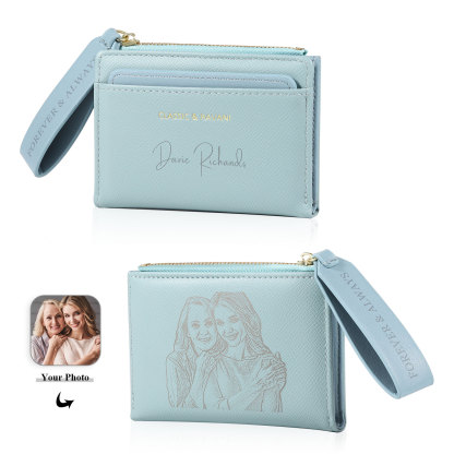 Personalized Women's Wallet Custom Name and 2 Text Leather Wallet for 