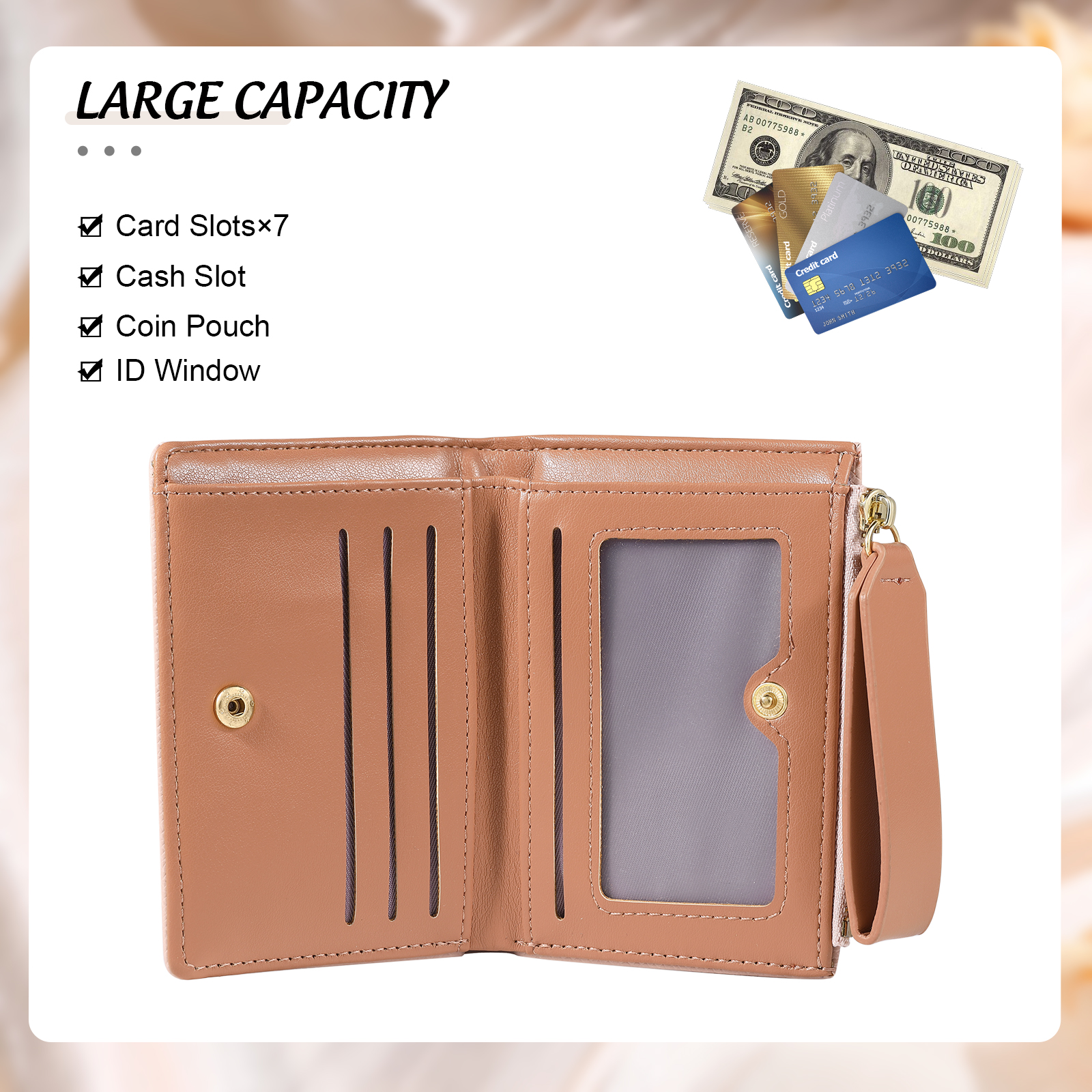 Personalized Women's Wallet Custom Name and 2 Text Leather Wallet for Her | Jessmade