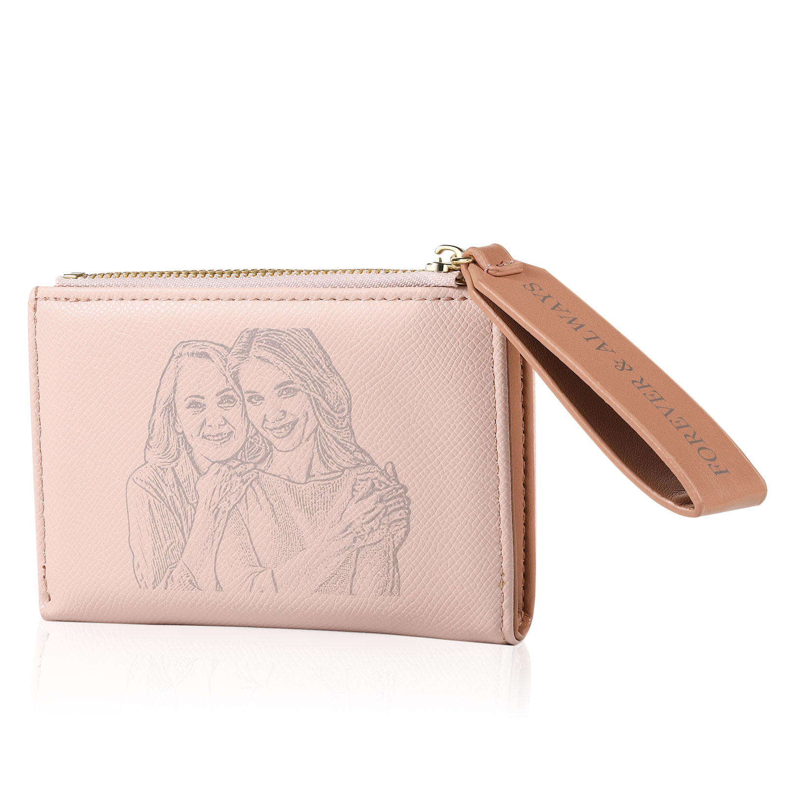 Personalized Women's Wallet Custom Name and 2 Text Leather Wallet for Her | Jessmade