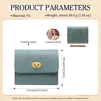Personalized Women's Wallet Custom Name and Photo Leather Academia Wallets for Her | Jessmade