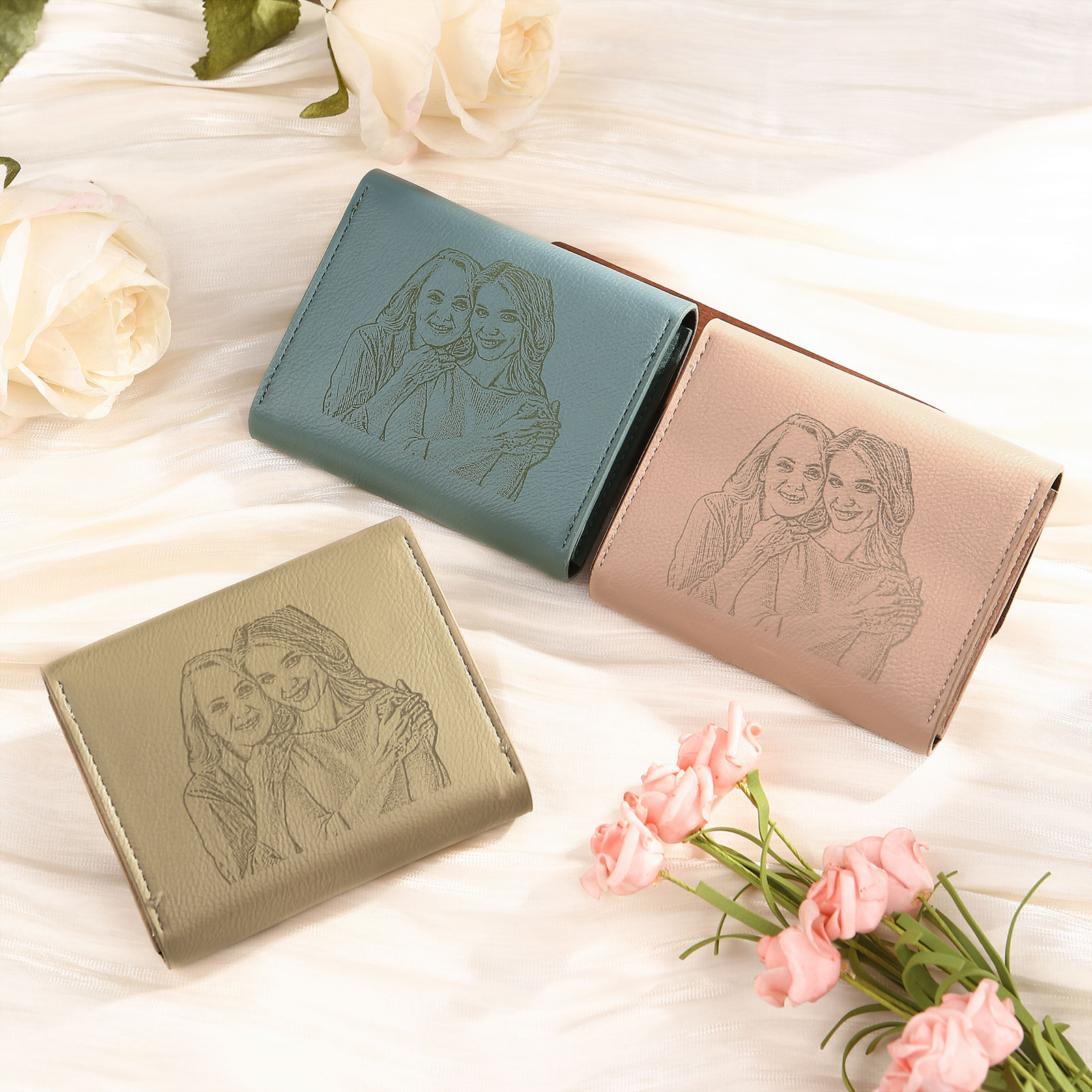 Personalized Women's Wallet Custom Name and Photo Leather Academia Wallets for Her | Jessmade