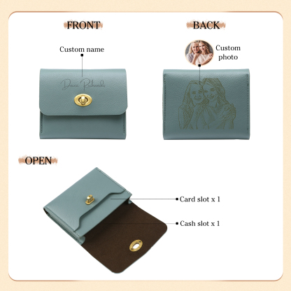 Personalized Women's Wallet Custom Name and Photo Leather Academia Wallets for Her | Jessmade