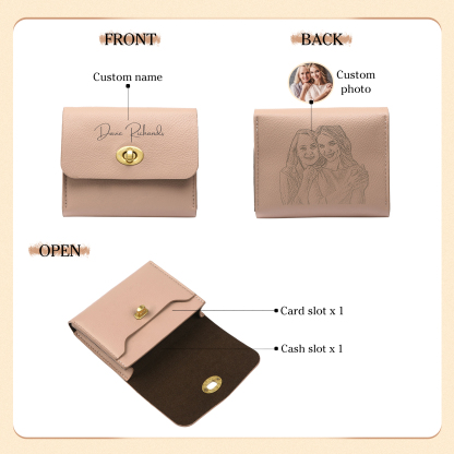 Personalized Women's Wallet Custom Name and Photo Leather Academia Wallets for Her | Jessmade
