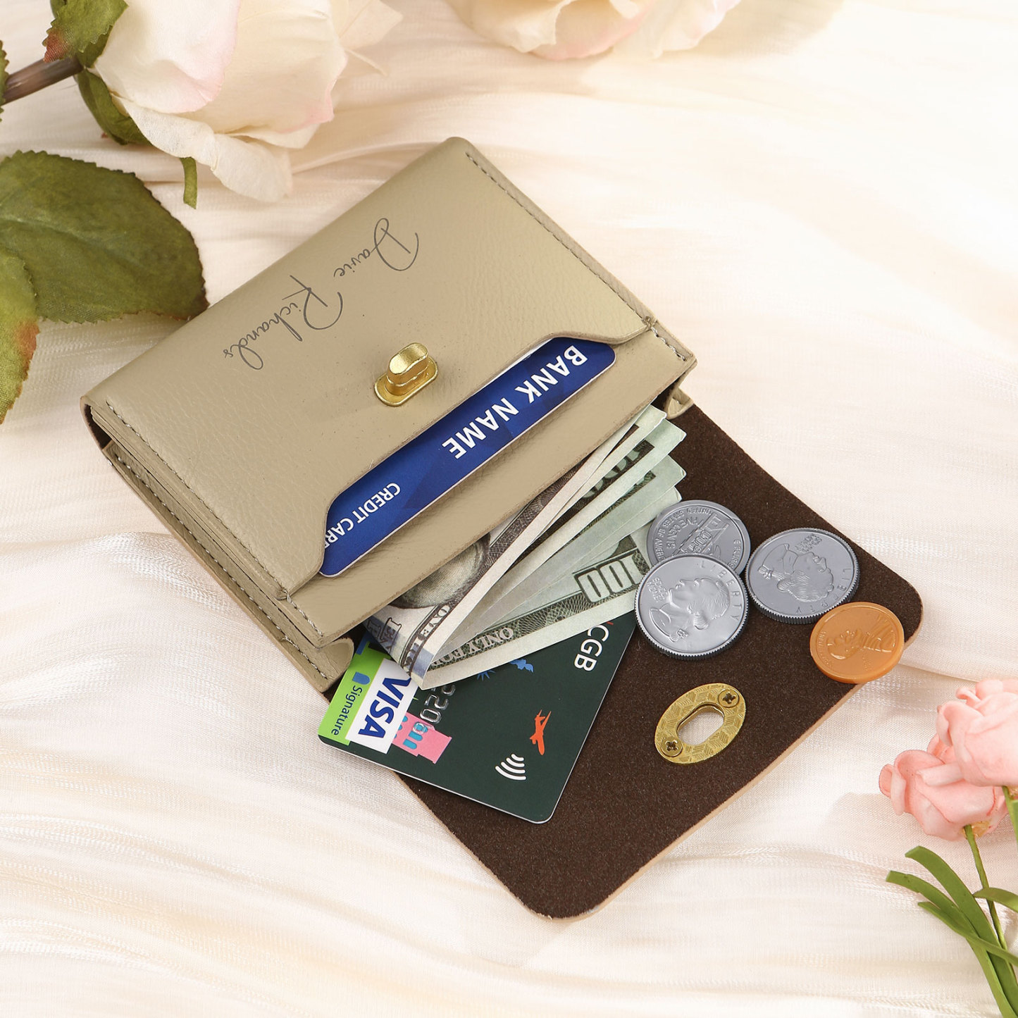 Personalized Women's Wallet Custom Name and Photo Leather Academia Wallets for Her | Jessmade