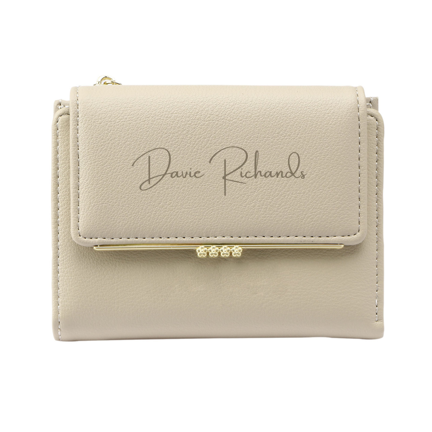 Personalized Women's Wallet Custom Name and Photo Leather Folding Zipper Wallet for Her | Jessmade