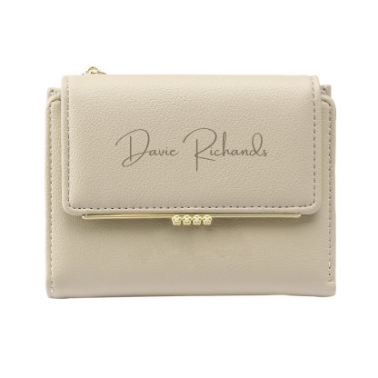 Personalized Women's Wallet Custom Name and Photo Leather Folding Zipper Wallet for Her | Jessmade