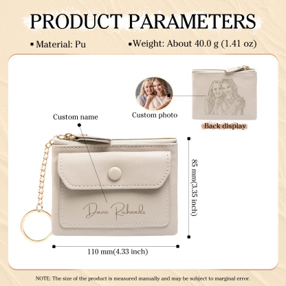 Personalised Women's Wallet Custom Name and Photo Leather Zipper Wallet for Her | Jessmade