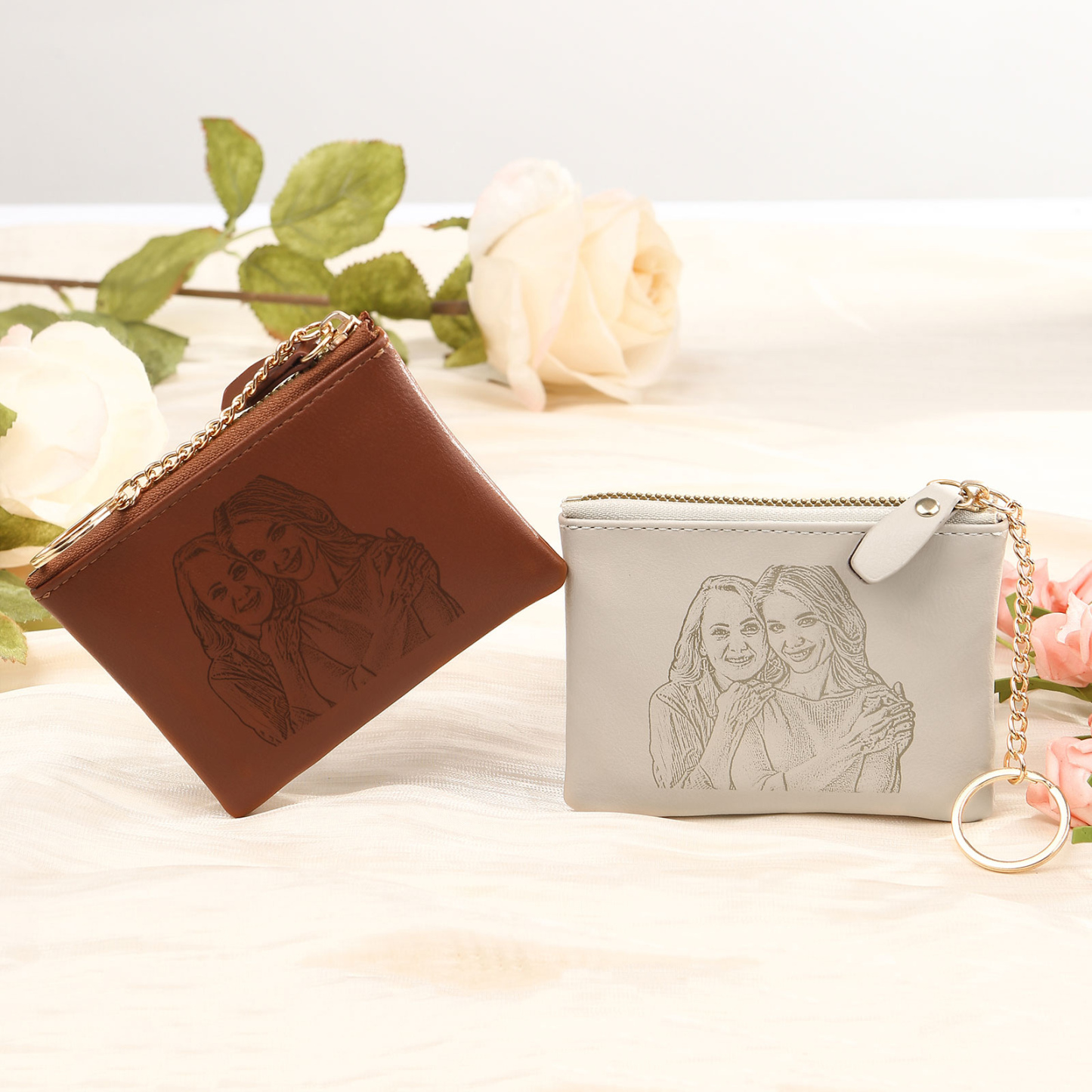 Personalised Women's Wallet Custom Name and Photo Leather Zipper Wallet for Her | Jessmade