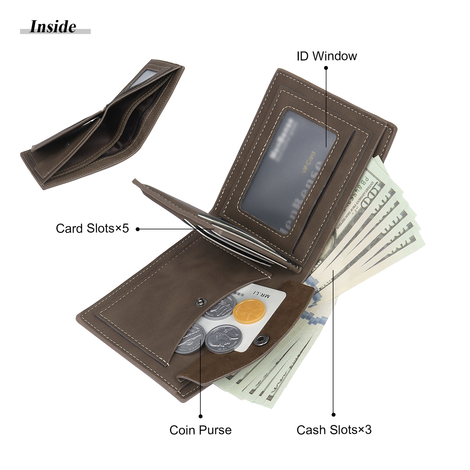 Personalised Men's Wallet - Custom Photo and Name in Brown - Christmas Gift for Him | Jessemade