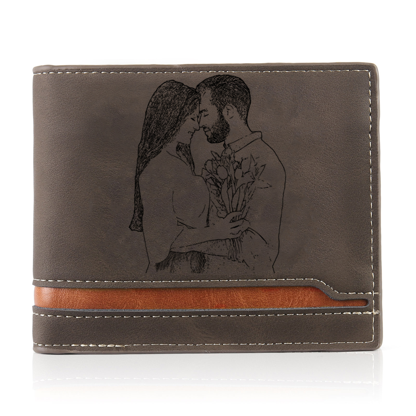 Personalised Men's Wallet - Custom Photo and Name in Brown - Christmas Gift for Him | Jessemade