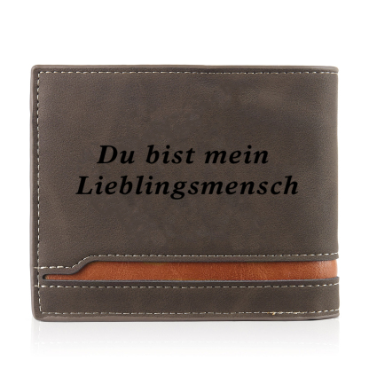 Personalised Men’s Wallet - Customized Photo and Text PU Leather Brown Wallet, Valentine’s Day Gift for Him| Jessemade