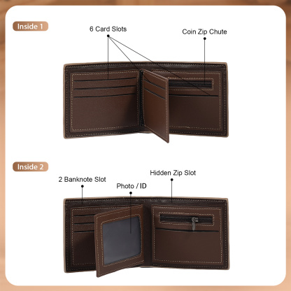 Personalized Men's Wallet with Custom Photo & Name & Letter PU Leather Valentine’s Day Gift for Him | Jessemade