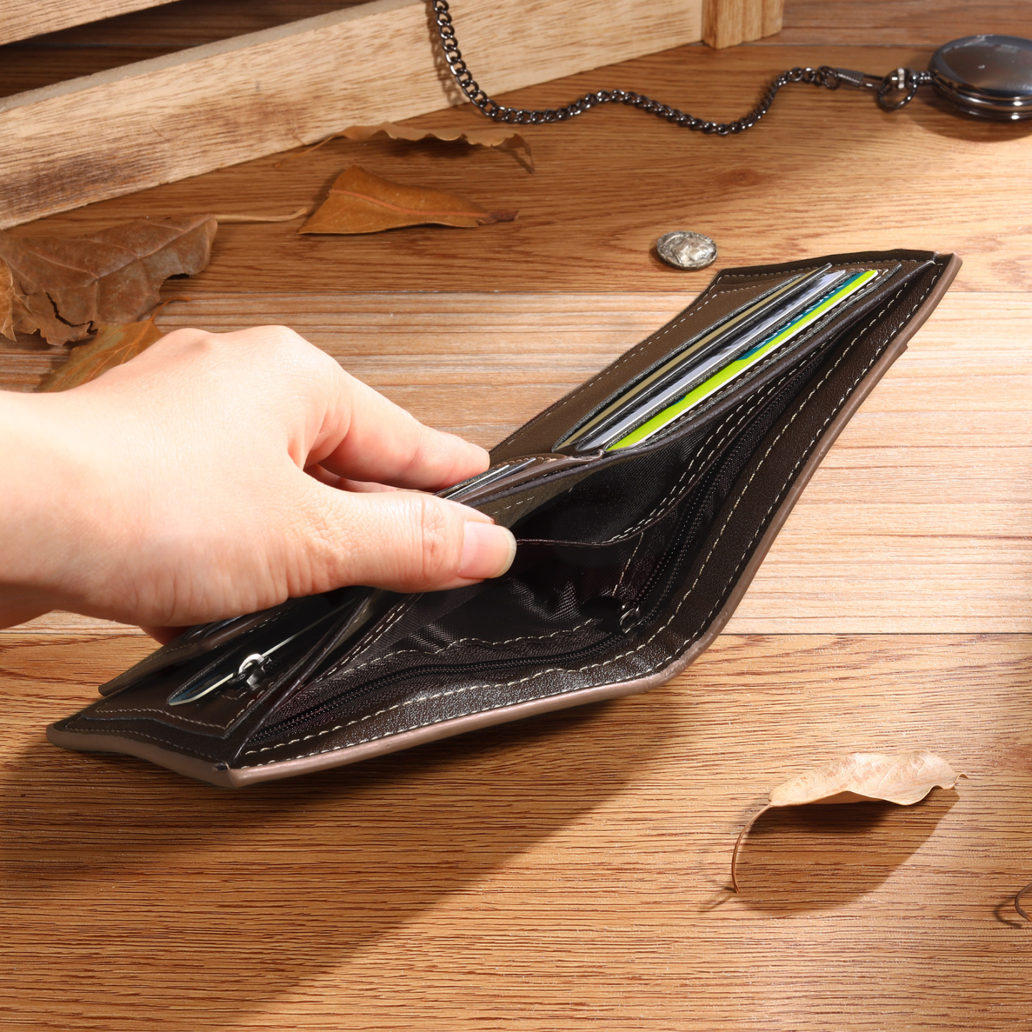 Personalized Men's Wallet with Custom Photo & Name & Letter PU Leather Valentine’s Day Gift for Him | Jessemade