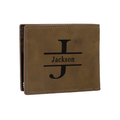 Personalized Men's Wallet with Custom Photo & Name & Letter PU Leather Valentine’s Day Gift for Him | Jessemade