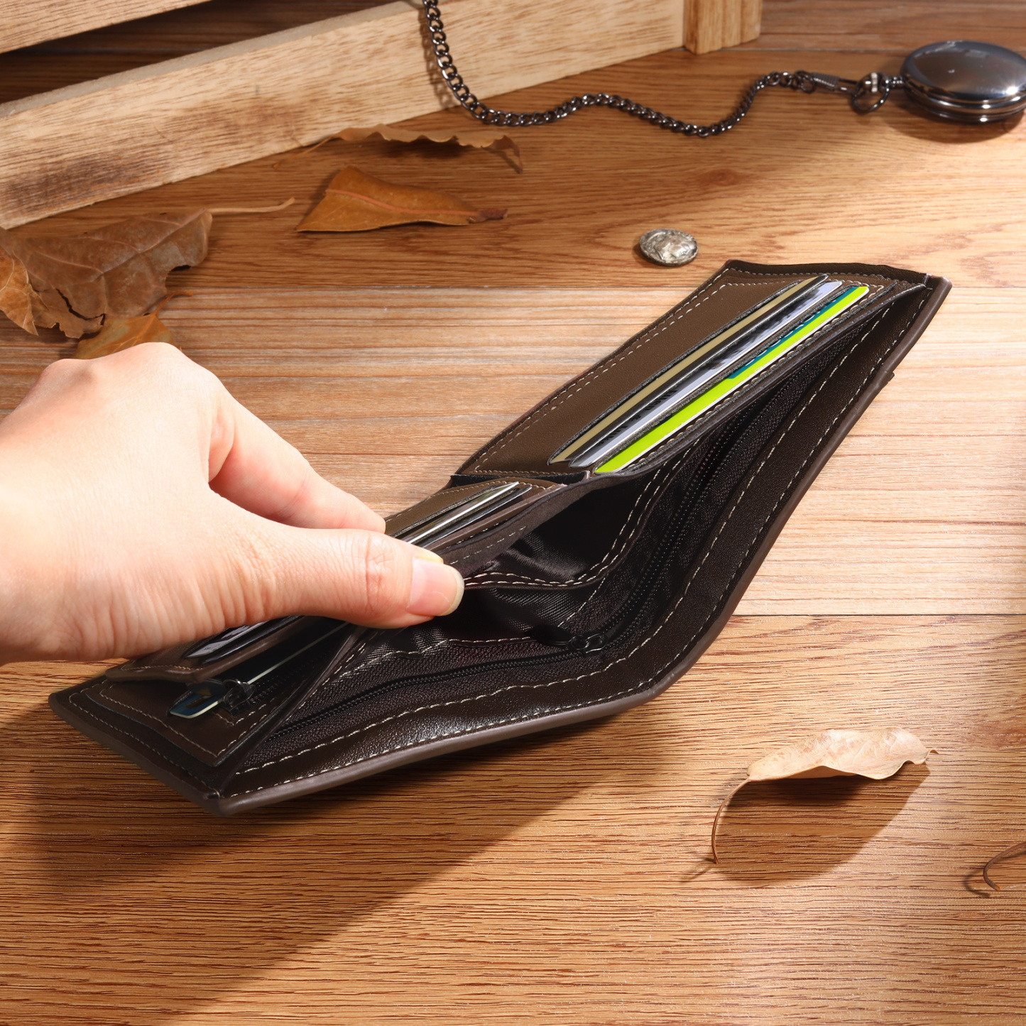 Personalized Men's Wallet with Custom Photo & Name & Letter PU Leather Valentine’s Day Gift for Him | Jessemade