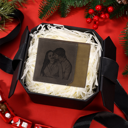 Personalized Men's Wallet with Custom Photo & Name & Letter PU Leather Valentine’s Day Gift for Him | Jessemade