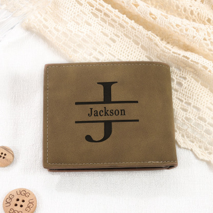 Personalized Men's Wallet with Custom Photo & Name & Letter PU Leather with Gift Box Valentine’s Day Gift for Him | Jessemade