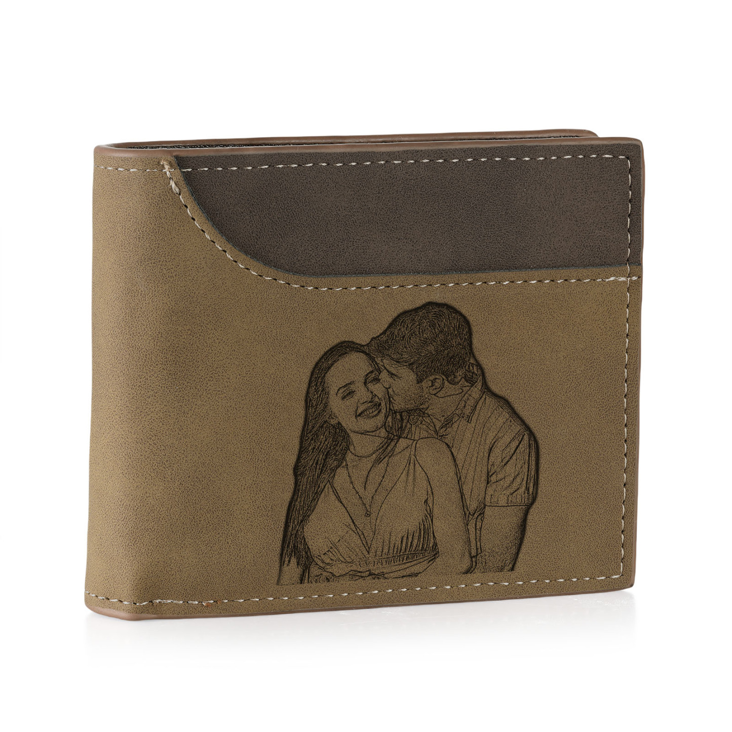 Personalized Men's Wallet with Custom Photo & Name & Letter PU Leather with Gift Box Valentine’s Day Gift for Him | Jessemade