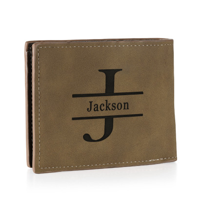 Personalized Men's Wallet with Custom Photo & Name & Letter PU Leather with Gift Box Valentine’s Day Gift for Him | Jessemade