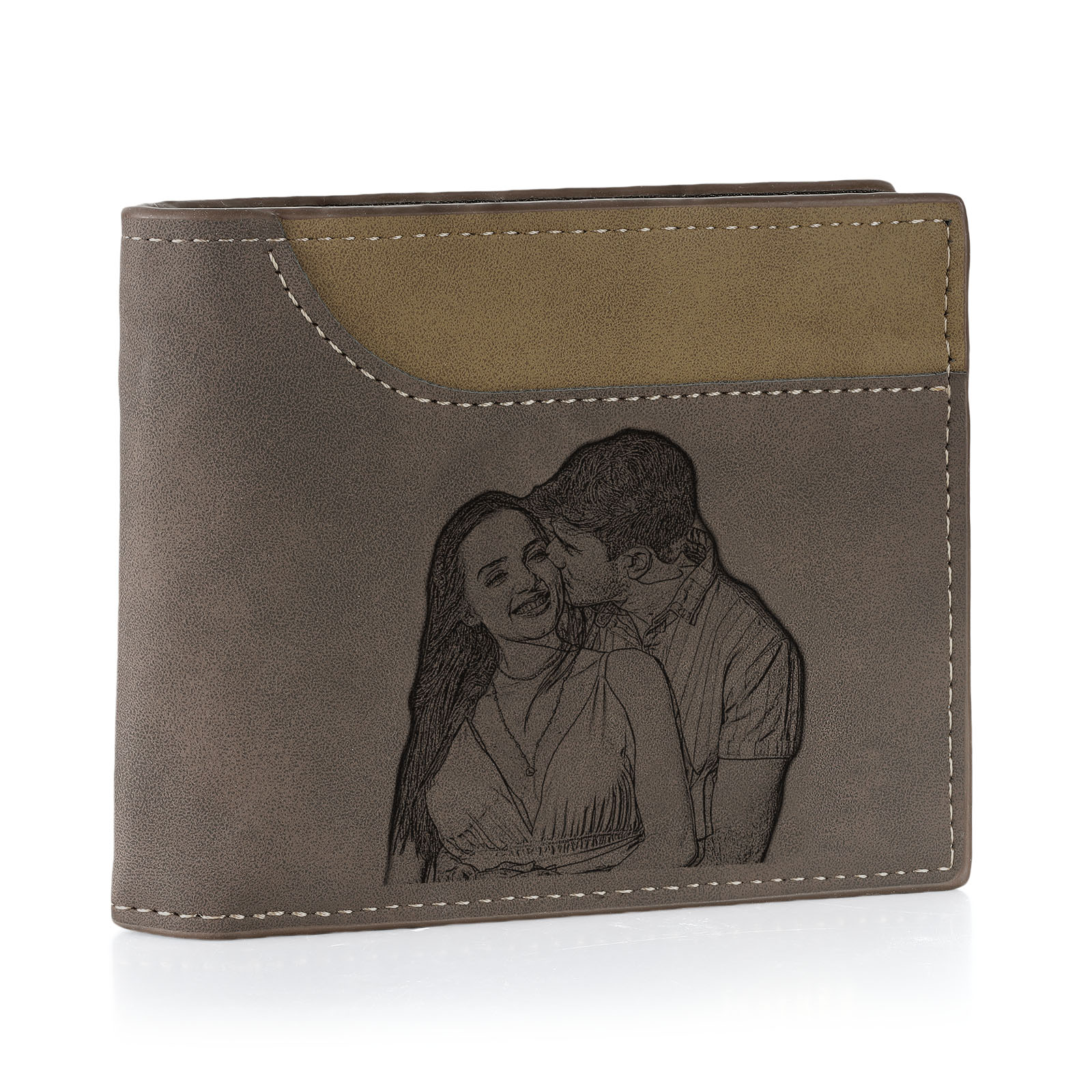 Personalized Men's Wallet with Custom Photo & Name & Letter PU Leather with Gift Box Valentine’s Day Gift for Him | Jessemade