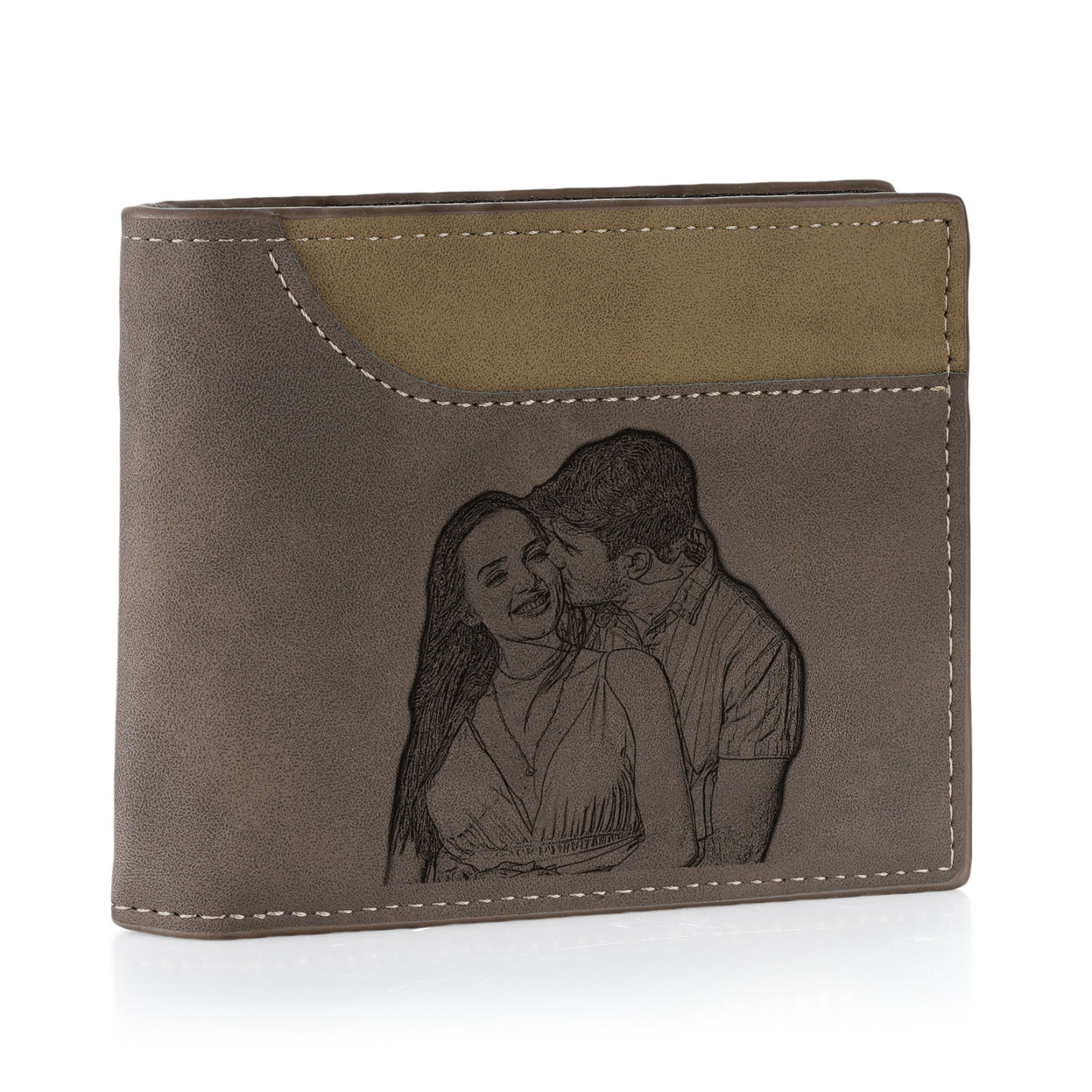 Personalized Men's Wallet with Custom Photo & Name & Letter PU Leather with Gift Box Valentine’s Day Gift for Him | Jessemade