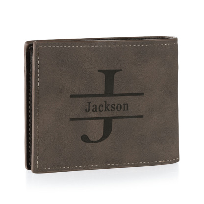 Personalized Men's Wallet with Custom Photo & Name & Letter PU Leather with Gift Box Valentine’s Day Gift for Him | Jessemade