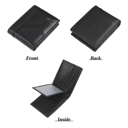Personalised First  Layer Leather Men's Wallet - Custom Name and Letter Gift for Him | Jessemade