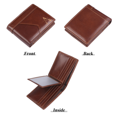 Personalised First  Layer Leather Men's Wallet - Custom Name and Letter Gift for Him | Jessemade