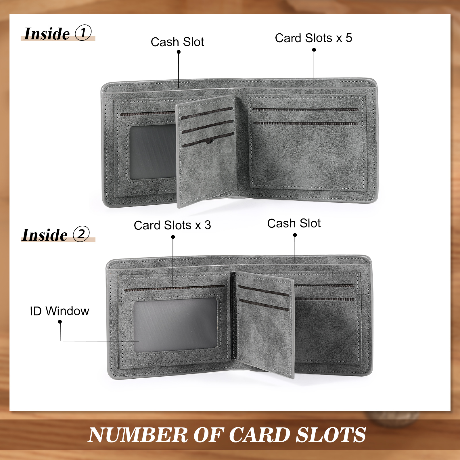 Personalised Men's Wallet with Custom Photo & Name & Letter PU Leather Wallet Couple Gift for Him | Jessemade