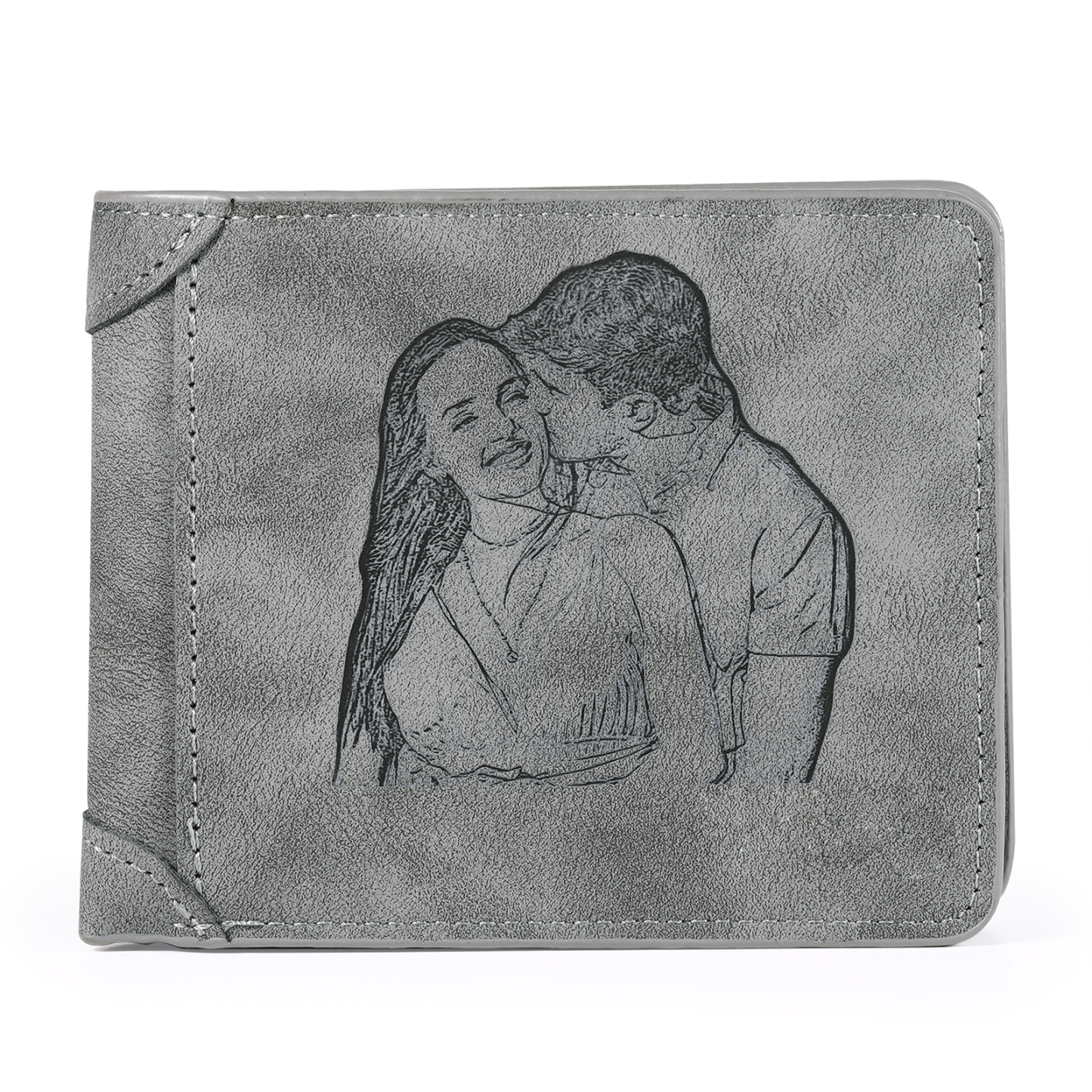 Personalised Men's Wallet with Custom Photo & Name & Letter PU Leather Wallet Couple Gift for Him | Jessemade