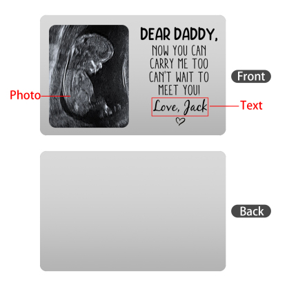 Personalized UV Printed Wallet Card with Custom Text & Photo - "Dear D
