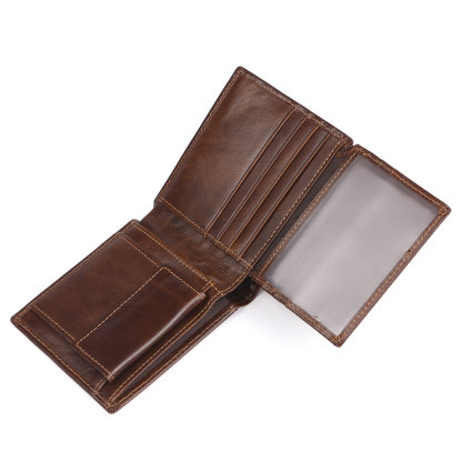 Personalized Men's Genuine Leather Wallet with Custom Photo, Name, and Letters - Christmas Gift for Dad/Grandad/Husband | Jessemade