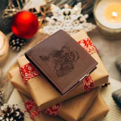 Personalized Men's Wallet with Custom Photo & Name & Letter PU Leather Wallet Couple Gift for Him | Jessemade