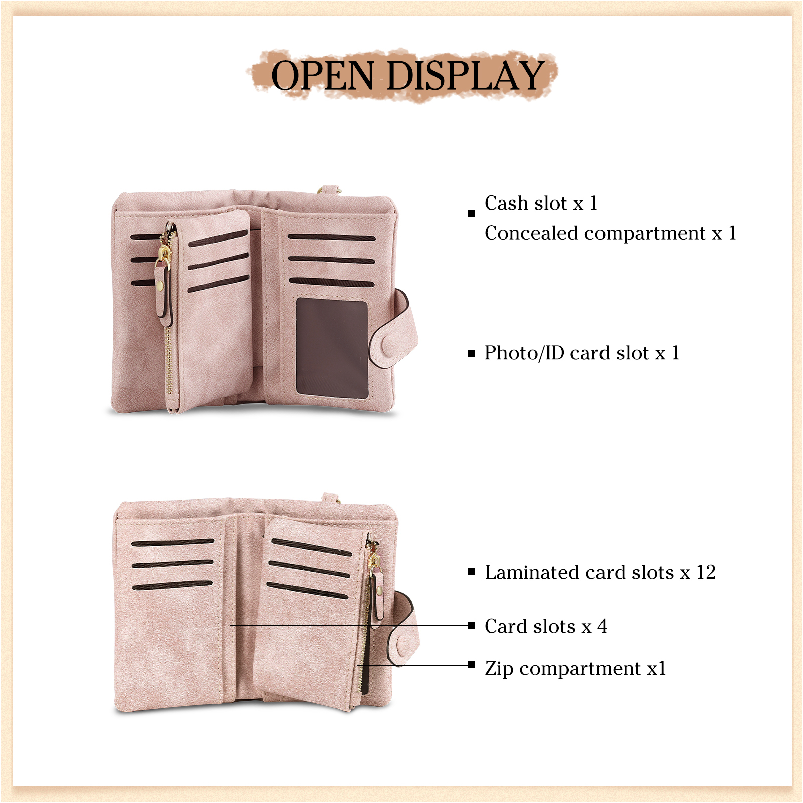 Personalized Pink Wristlet Purse Wallet for Mom or Grandma