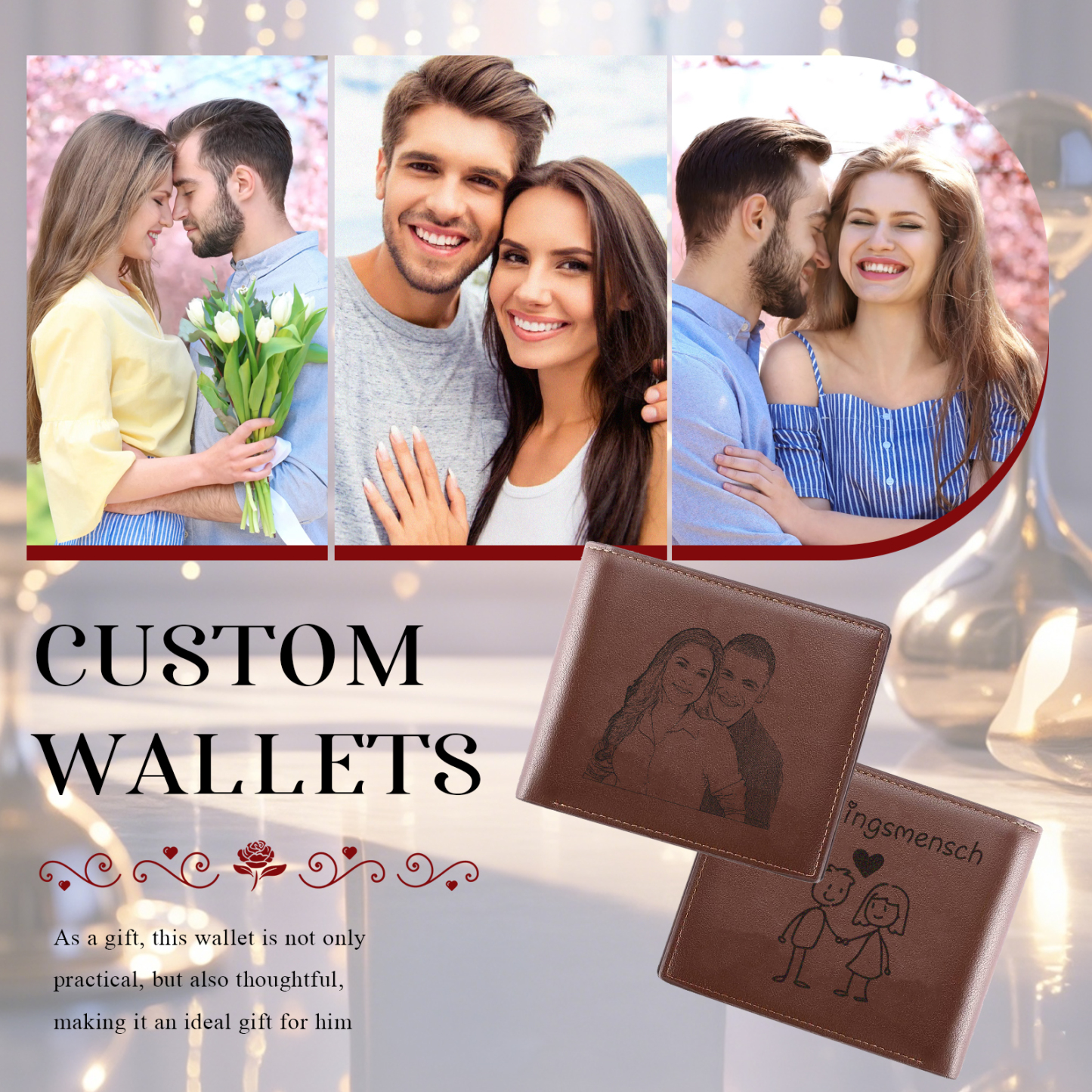 Personalised Men's Wallet – Customized Photo & Text – Valentine's Day Gift for Him | Jessemade
