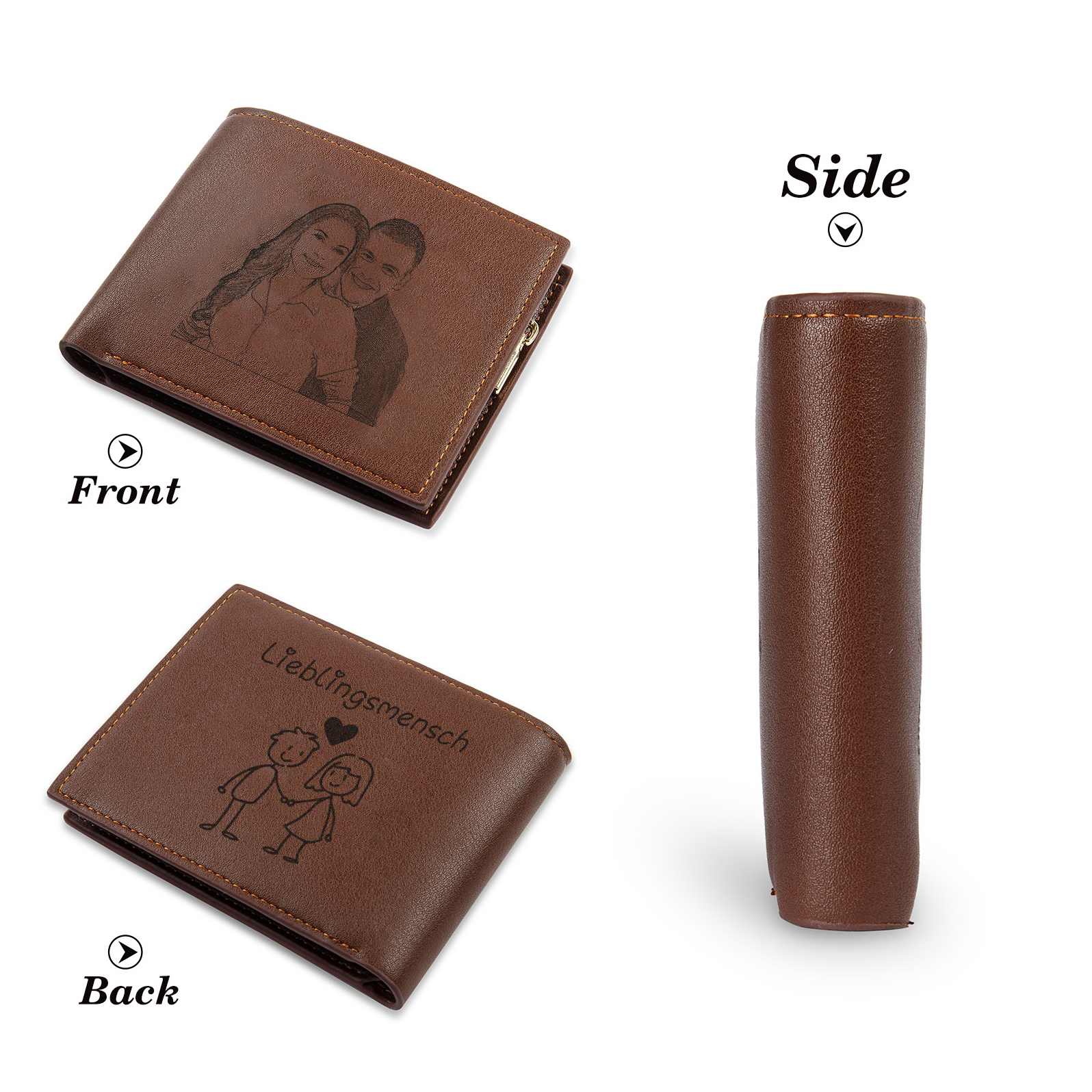 Personalised Men's Wallet – Customized Photo & Text – Valentine's Day Gift for Him | Jessemade