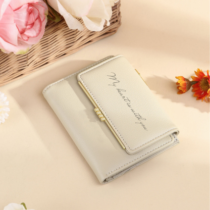 Personalised Women’s Wallet with Custom 2 Names, 1 Date, Text & Heart Gesture Design – Valentine’s Day Gift for Her | Jessemade
