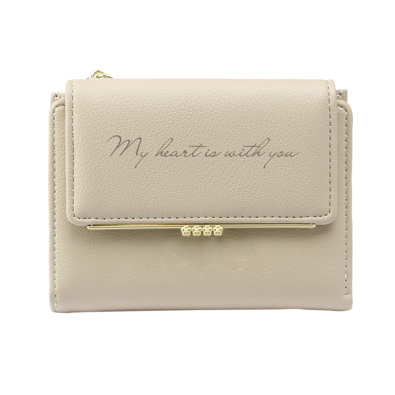 Personalised Women’s Wallet with Custom 2 Names, 1 Date, Text & Heart Gesture Design – Valentine’s Day Gift for Her | Jessemade