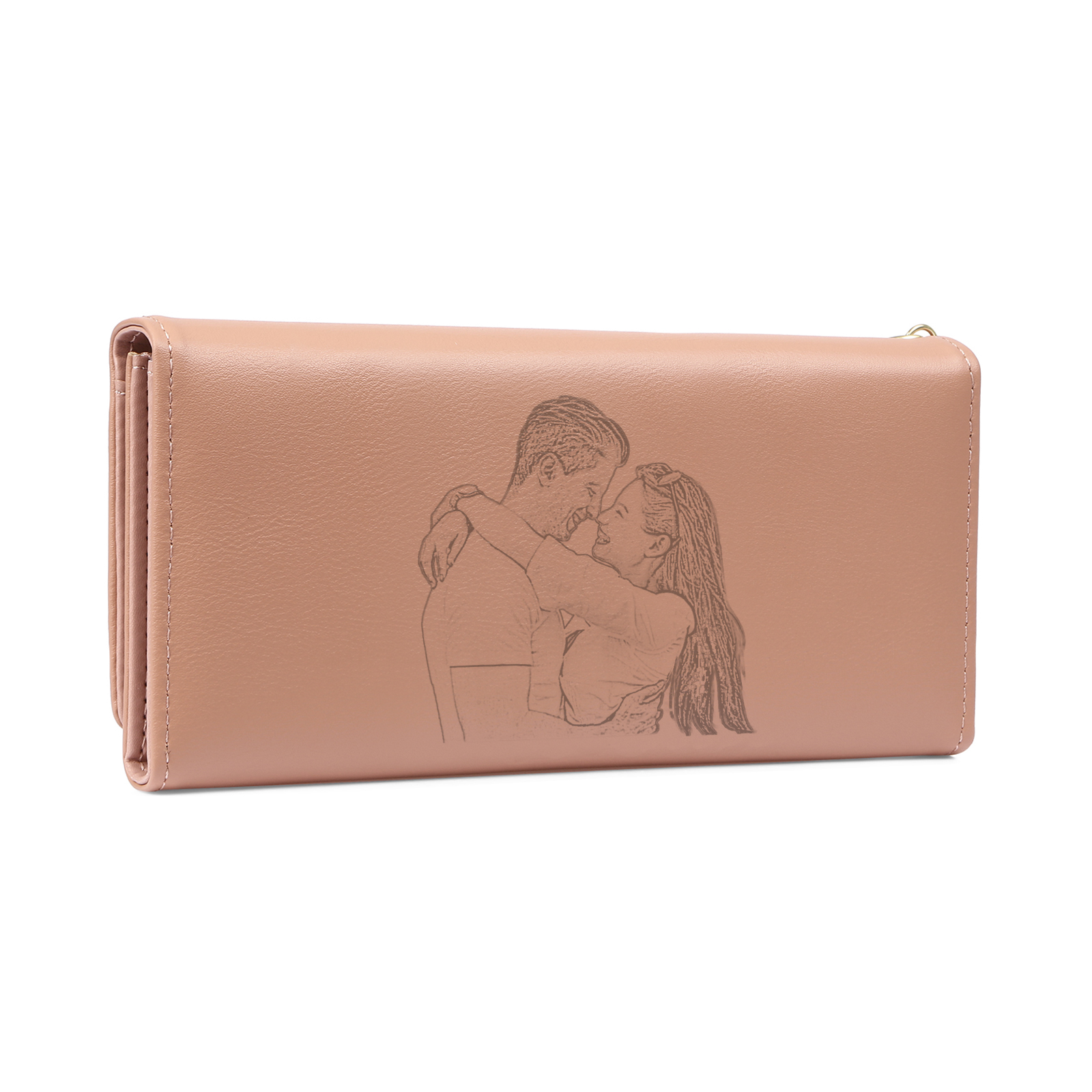 Personalised Women’s Wallet – Custom Names, Photo, Date & “Heart-in-Hand” Engraving with Stars – Available in Yellow, Blue & Pink – Valentine’s Day Gift for Her | Jessemade