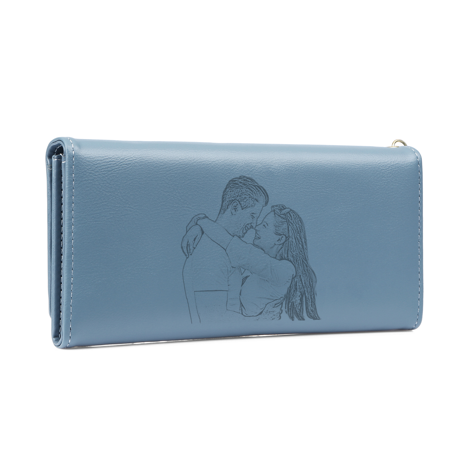 Personalised Women’s Wallet – Custom Names, Photo, Date & “Heart-in-Hand” Engraving with Stars – Available in Yellow, Blue & Pink – Valentine’s Day Gift for Her | Jessemade