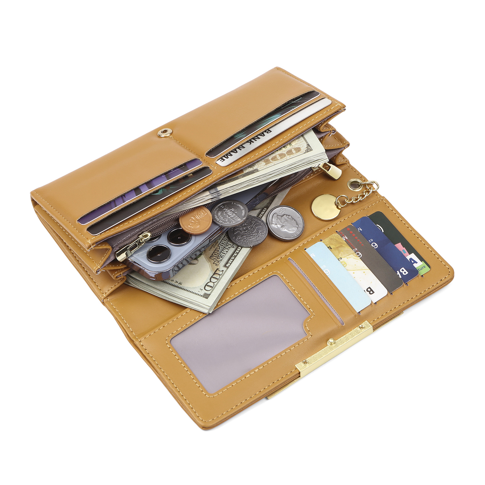 Personalised Women’s Wallet – Custom Names, Photo, Date & “Heart-in-Hand” Engraving with Stars – Available in Yellow, Blue & Pink – Valentine’s Day Gift for Her | Jessemade