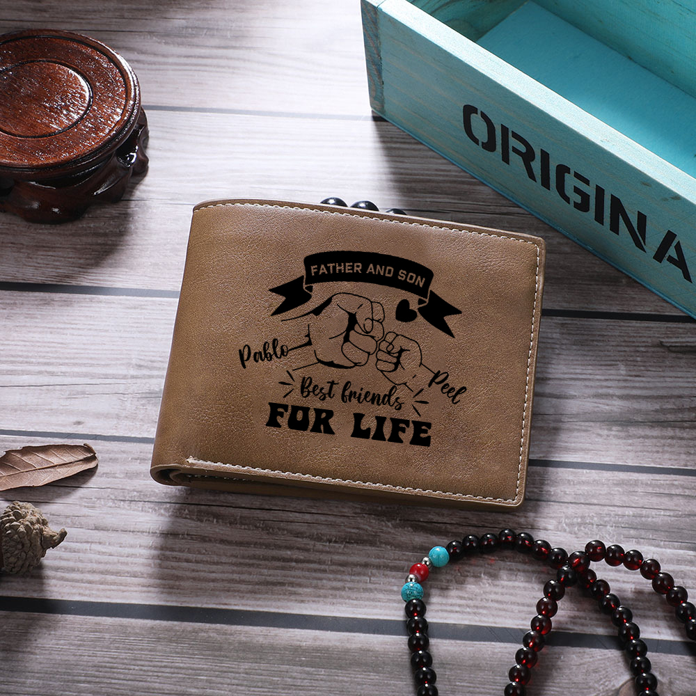 Personalized Father’s Day Wallet with Photo – Engraved PU Leather Gift for Dad | Jessemade